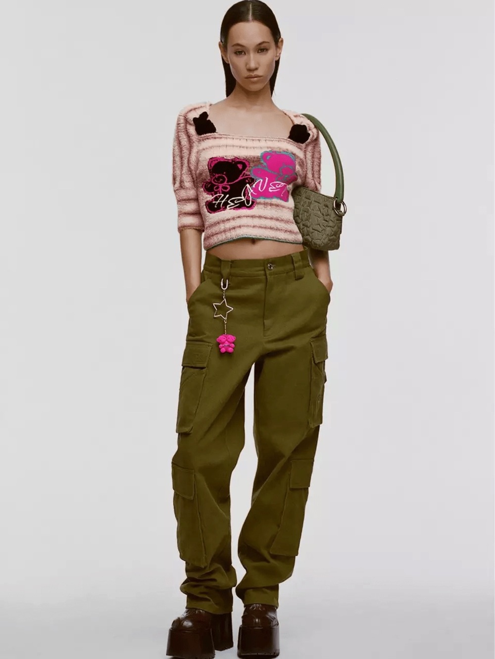 Kiko Kostadinov x Heaven by Marc Jacobs Twin Bear Short Sleeve Sweater NWT